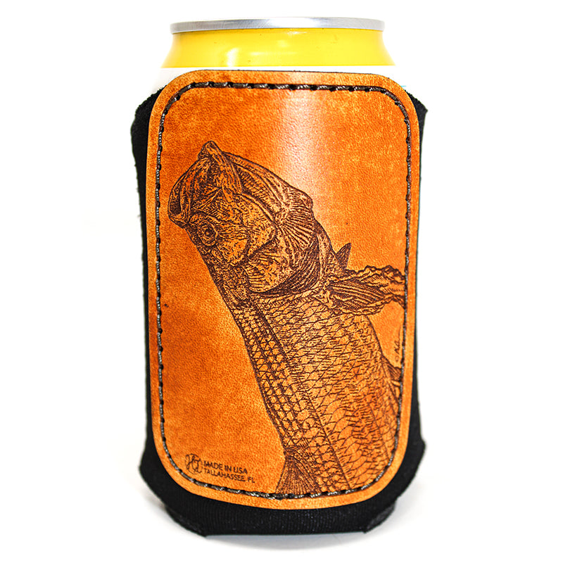 Funda para bebida con parche de cuero - Twisting Tarpon