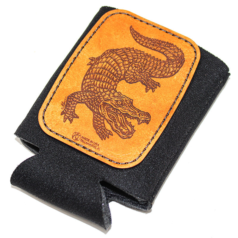 Funda para bebida con parche de cuero - Pirate Skellyhead
