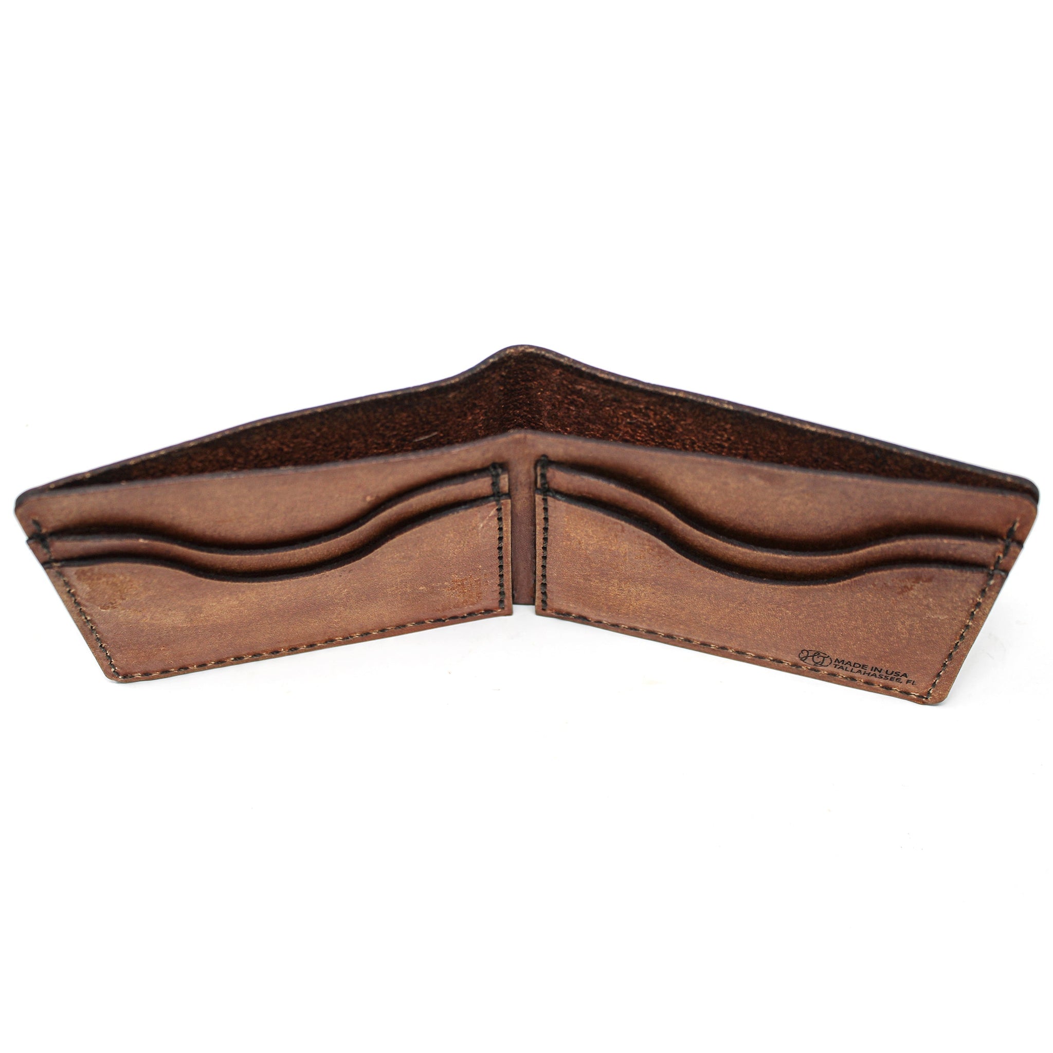 Leather Bill Fold Wallet -  Whitetail Glance