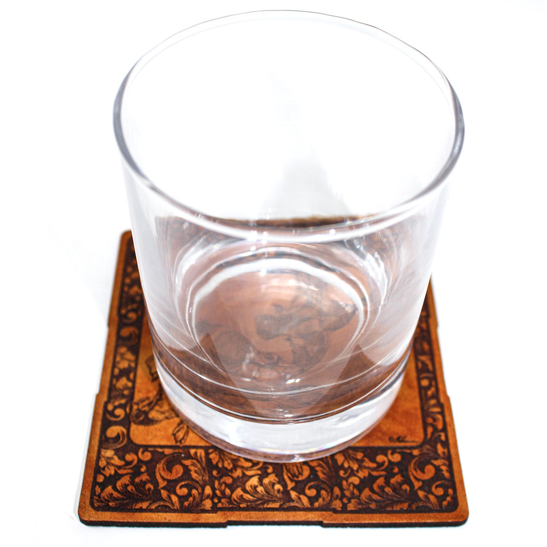 Handcrafted Leather Coasters - Mallard Ducks