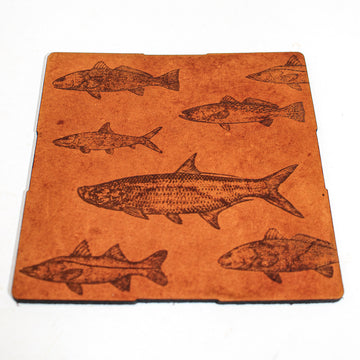 Handcrafted Leather Coasters - Inshore Slam