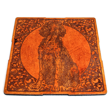 Handcrafted Leather Coasters - English Setter