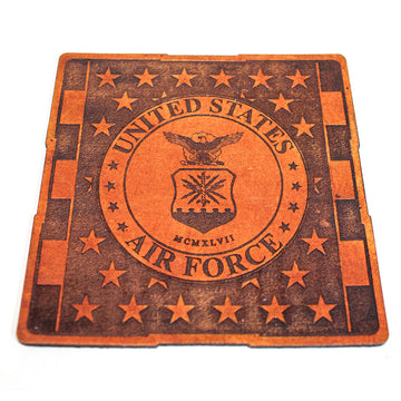 Handcrafted Leather Coasters - Air Force