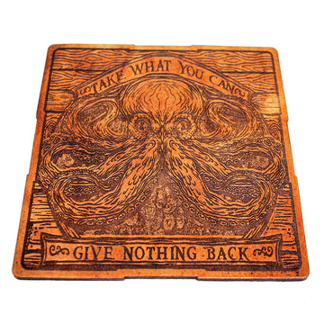 Handcrafted Leather Coasters - Pirate Theme Kraken