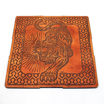 Handcrafted Leather Coasters - Cougar Tattoo