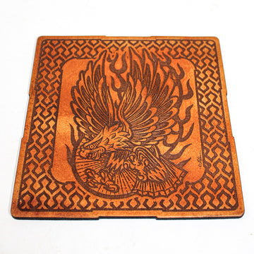 Handcrafted Leather Coasters - Eagle Tattoo