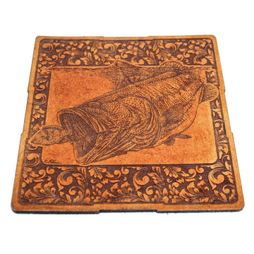 Handcrafted Leather Coasters - Big Gulp Bass