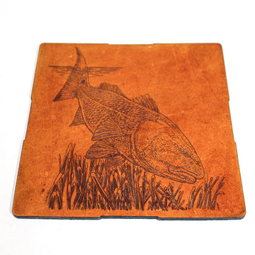 Handcrafted Leather Coasters - Redfish