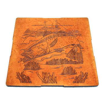 Handcrafted Leather Coasters - Sea Trout