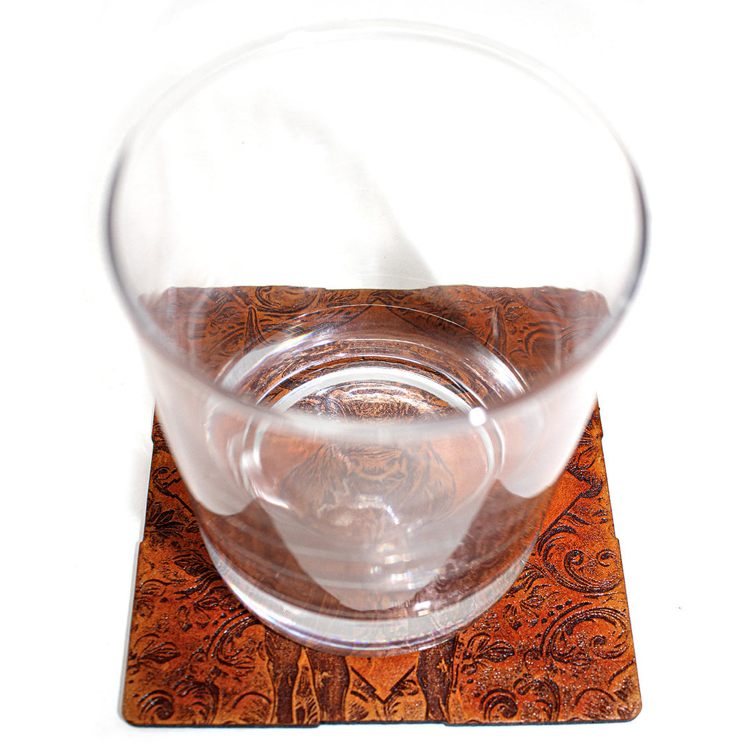 Handcrafted Leather Coasters -Western Big Bull