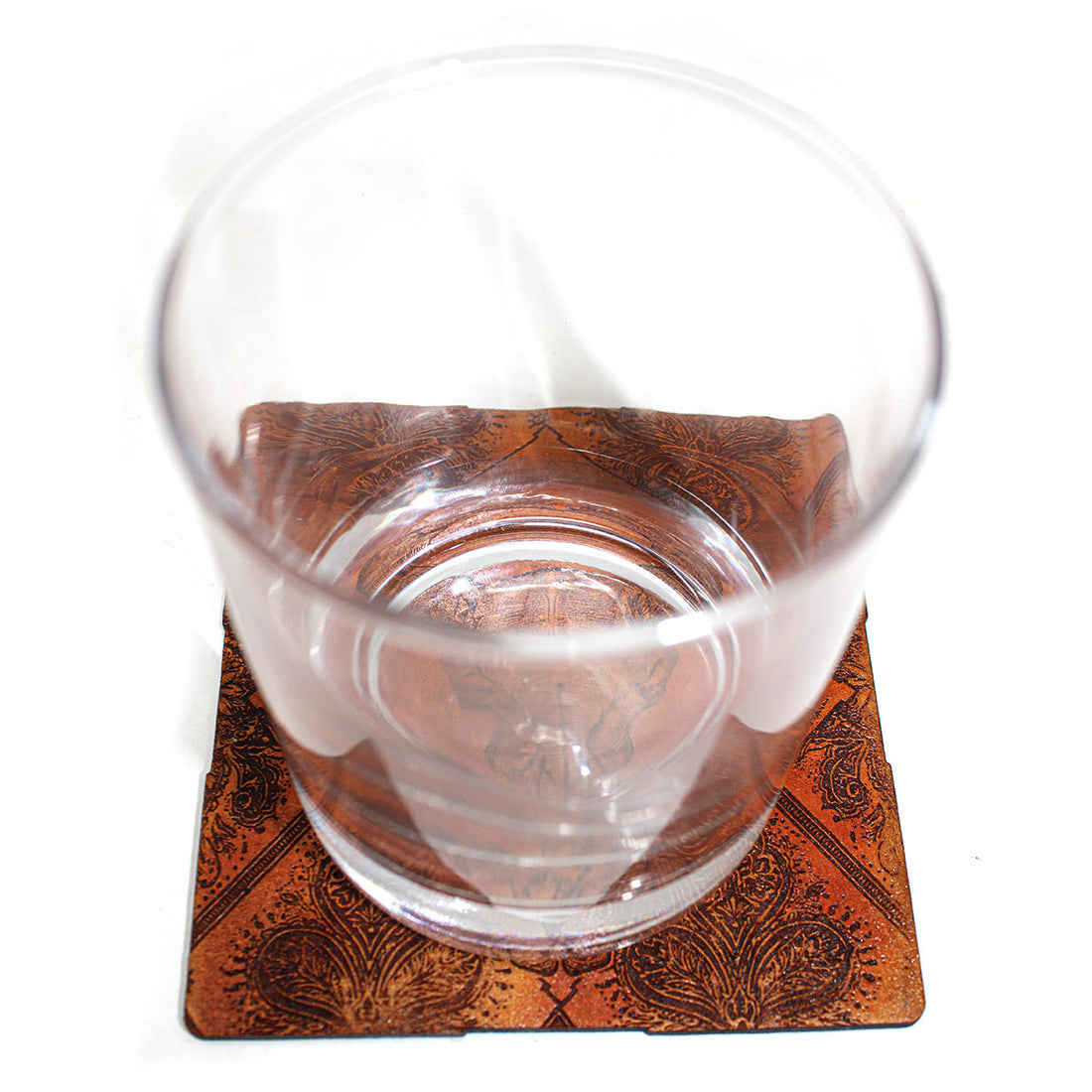 Handcrafted Leather Coasters -Western Bull Skull