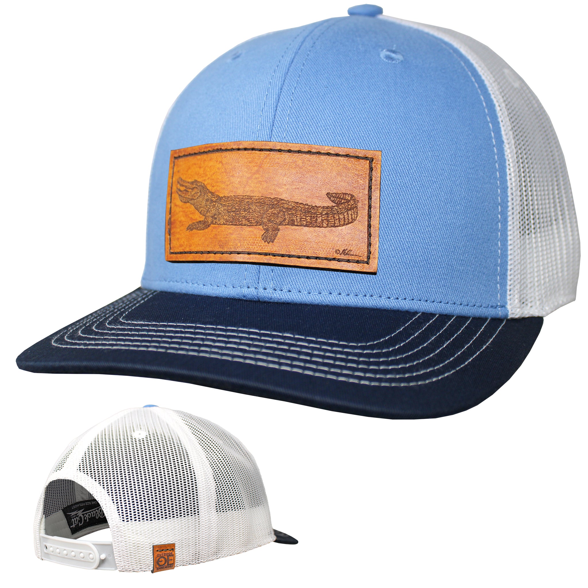 OE - Performance Trucker Hat - Gator Leather Patch