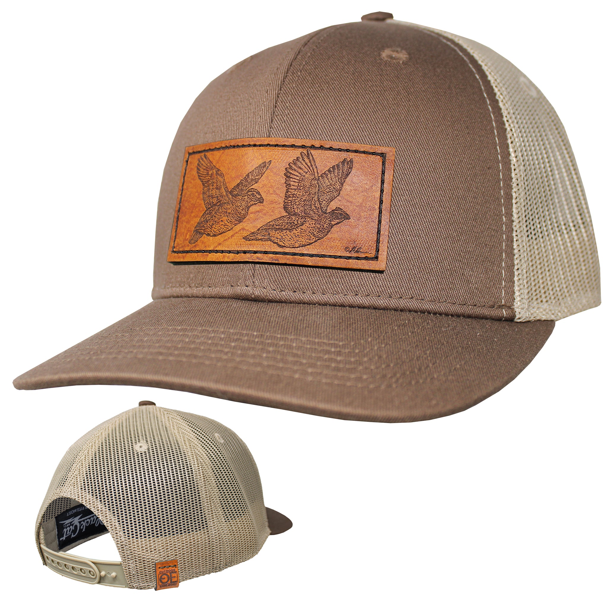 OE - Performance Trucker Hat - Quail Leather Patch
