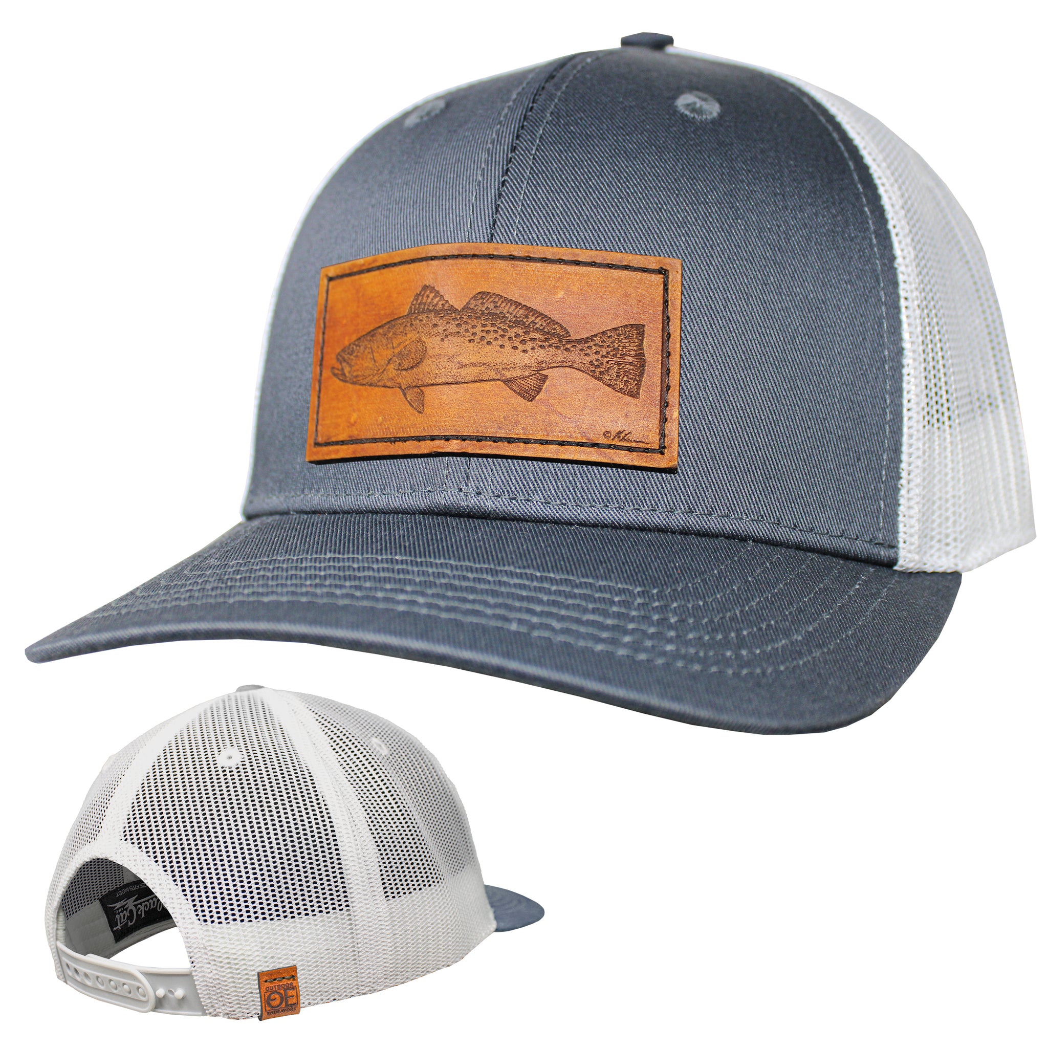 OE - Performance Trucker Hat - Speckled Trout Leather Patch