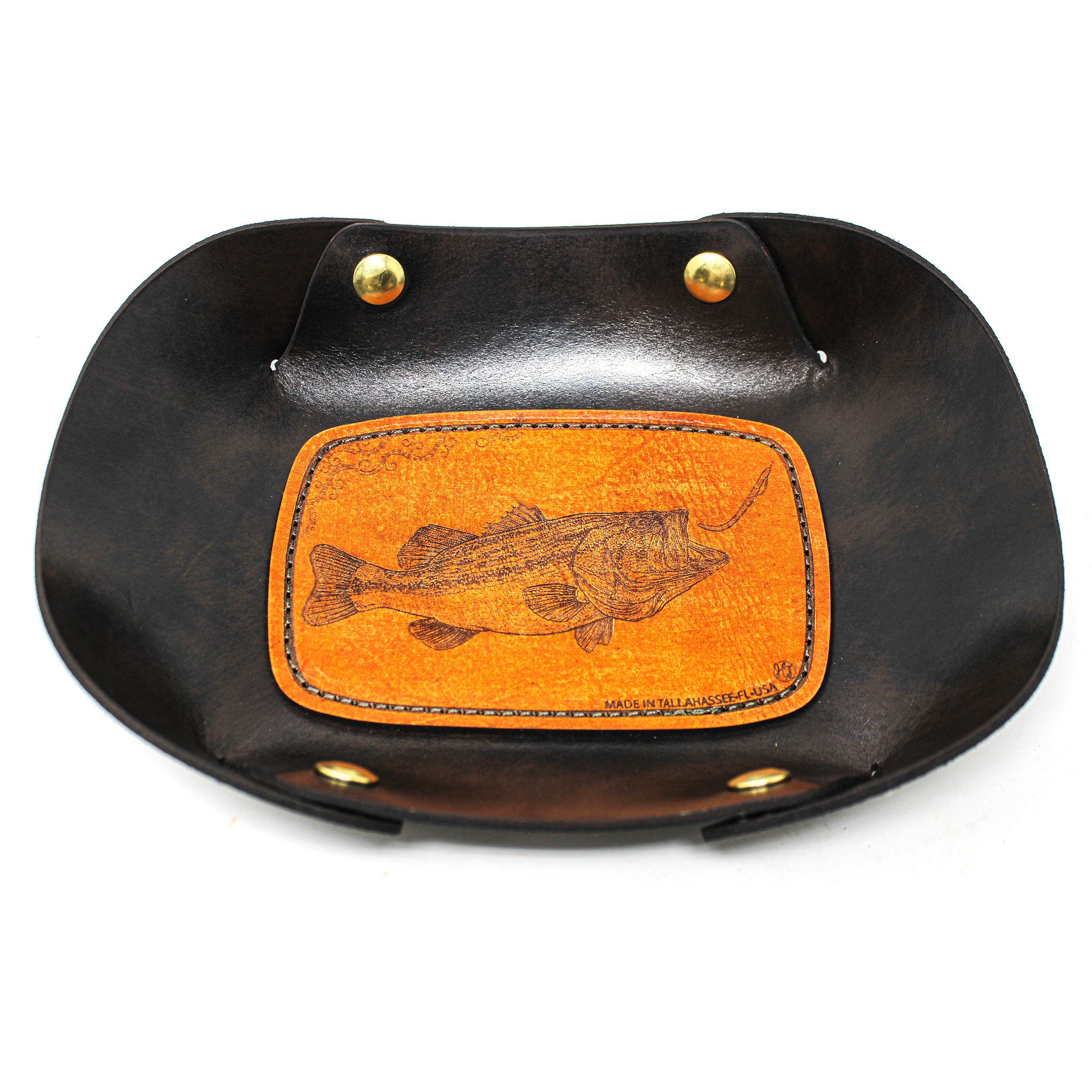 Leather Valet Tray - Large mouth bass - Get it