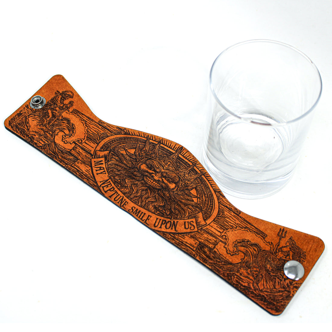 Whiskey Glass Leather Wrap - Pirate Toast - NEPTUNE