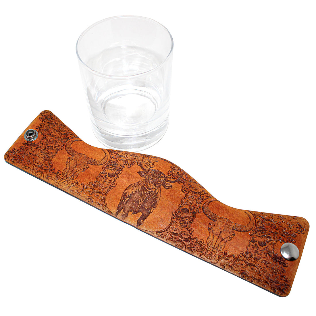 Handcrafted Leather Wrapped Whiskey Glass | Western Big Bull