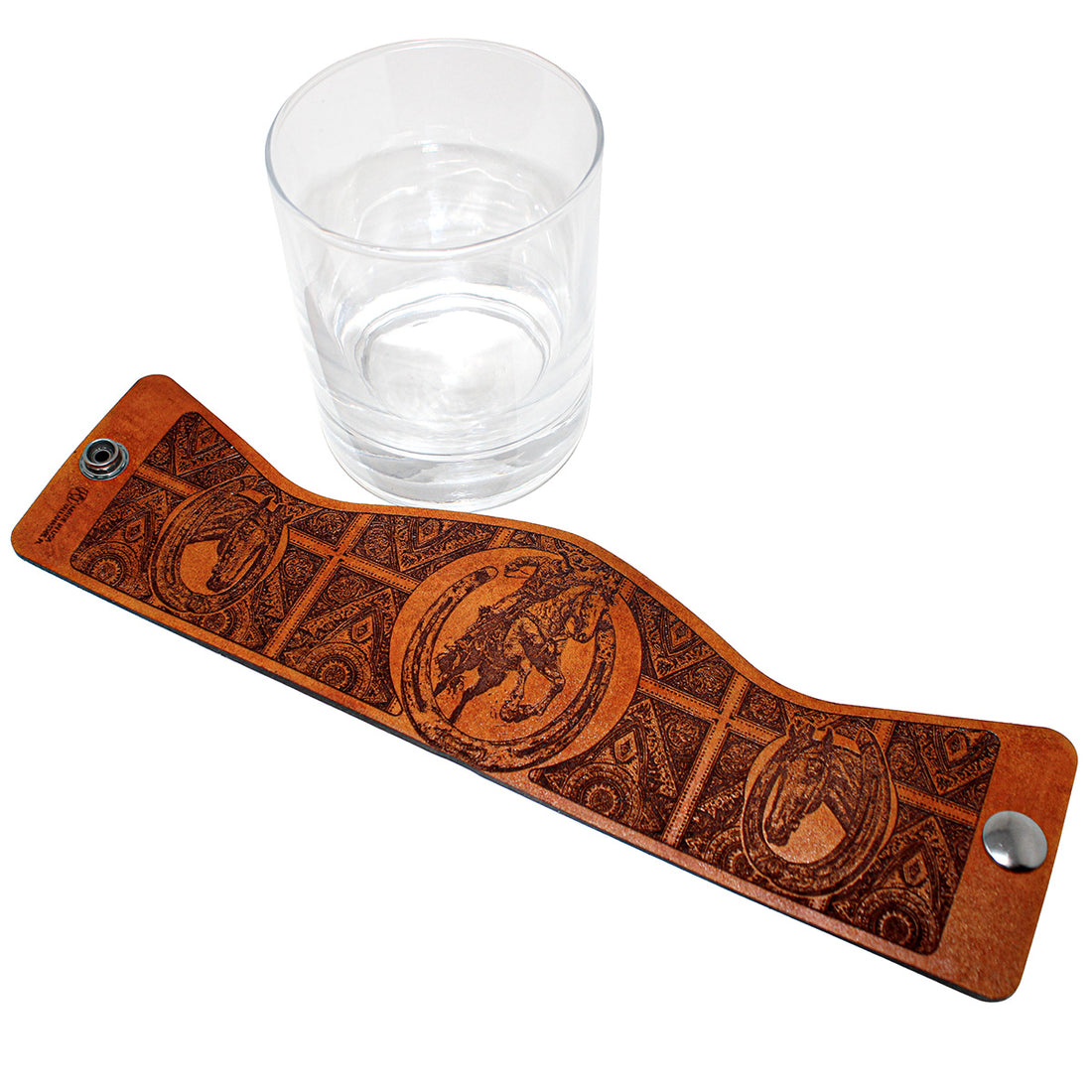 Handcrafted Leather Wrapped Whiskey Glass | Western Rodeo Cowboy