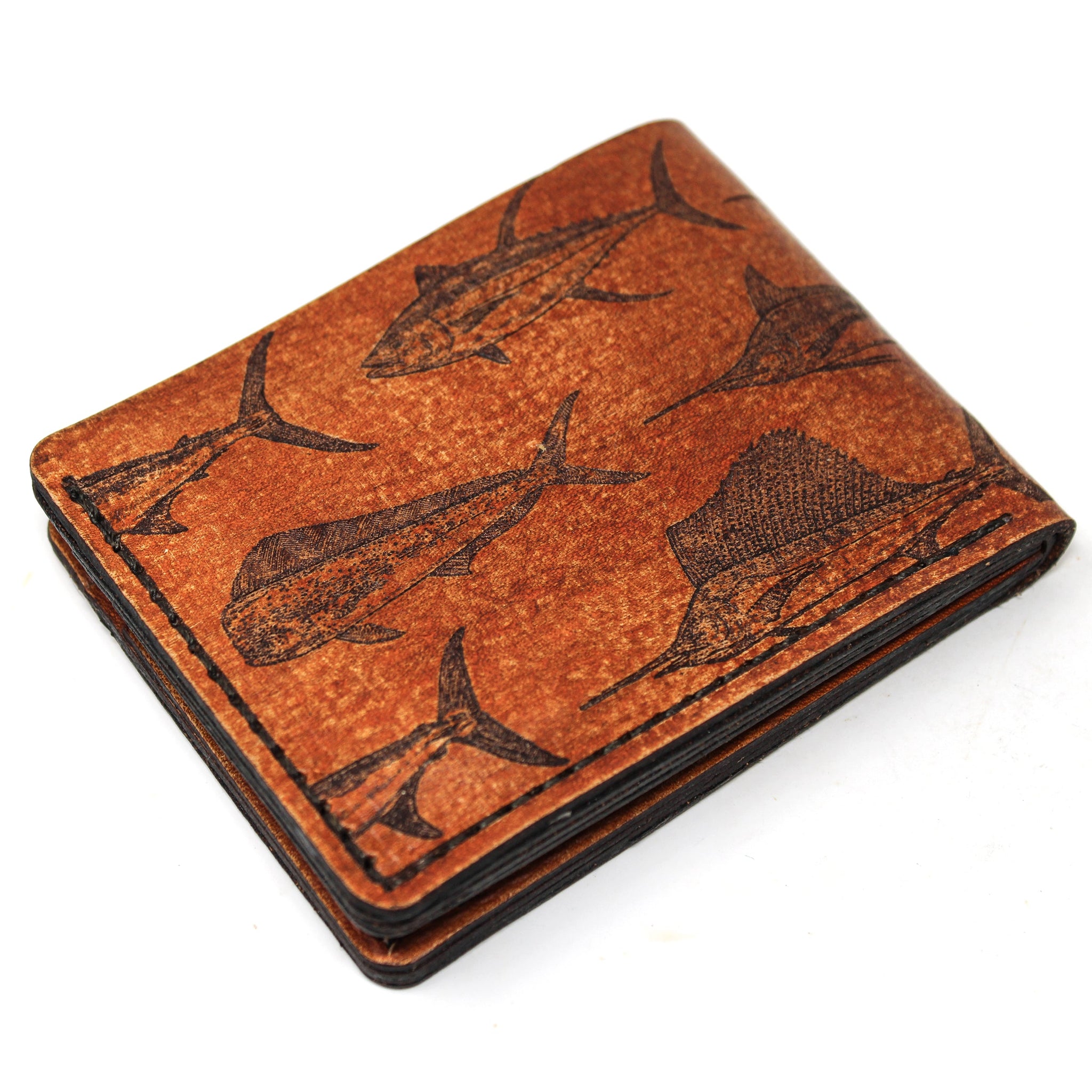 Leather Bill Fold Mens Wallet -  Offshore Slam