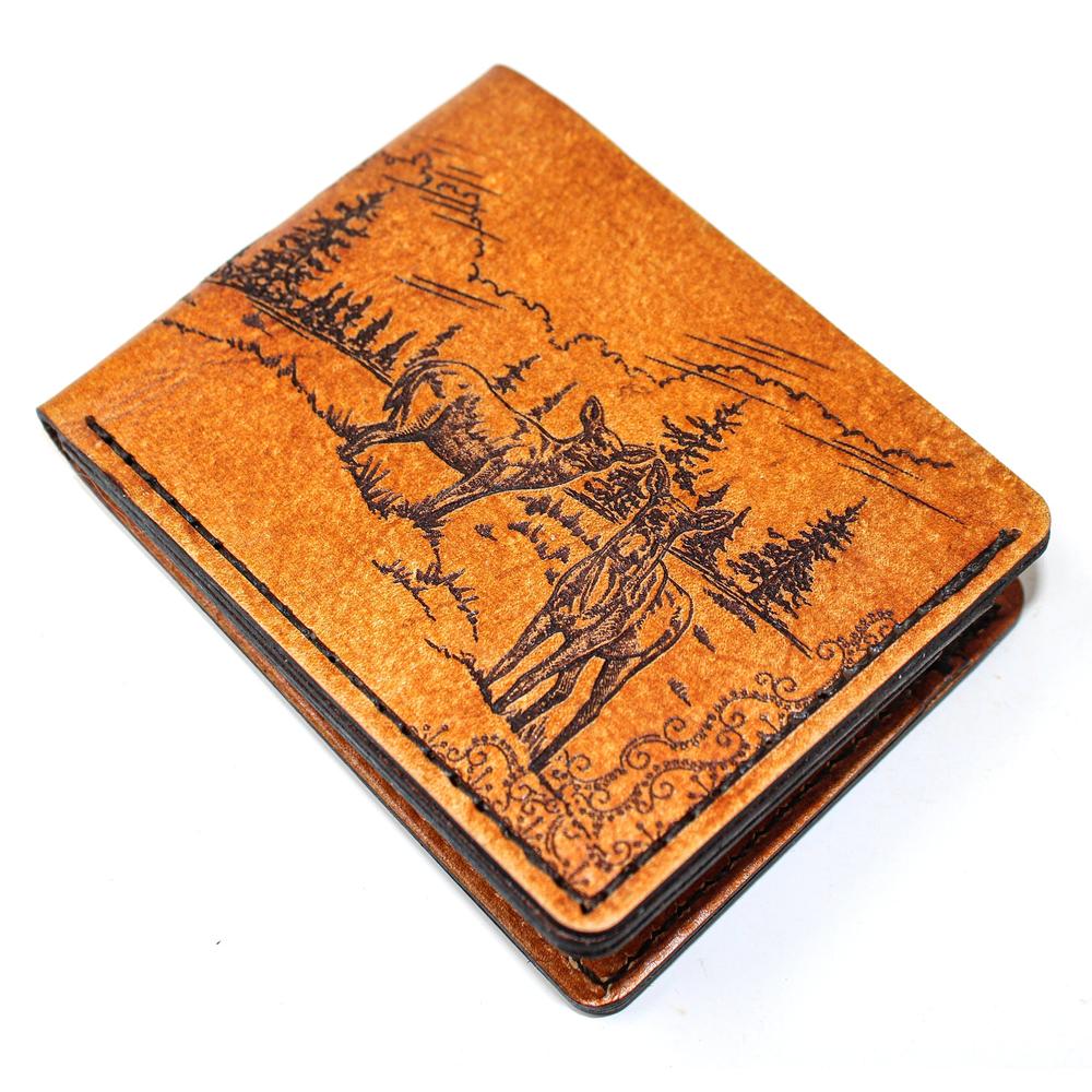 2日間限定27777→20000お値下げBill Wall Leather ☆ Handcrafted Whitetail Glance Leather Bill Fold Wallet - Made to Order