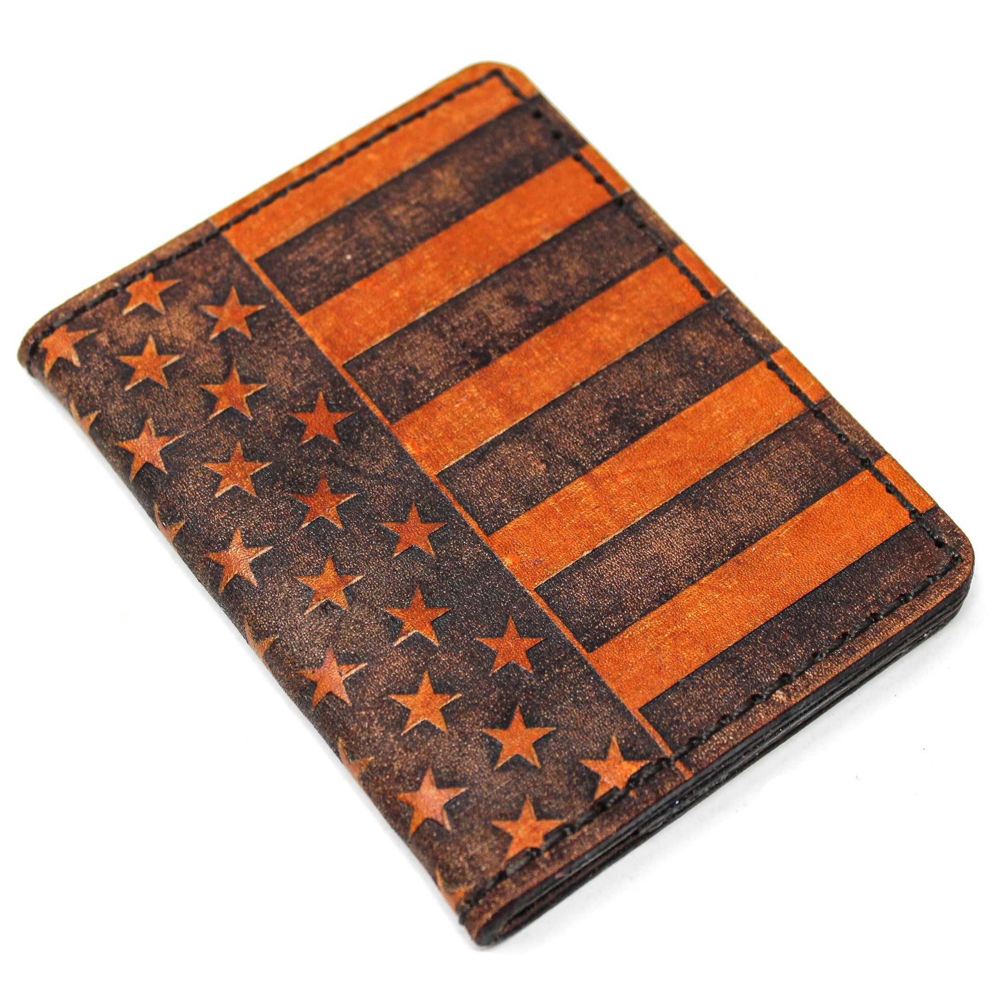 Leather Original Mens Wallet - Stars and Bars