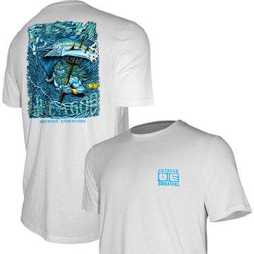 Outdoor Endeavors - American Made Back Graphic Tee - Fish Like a God - Poseidon