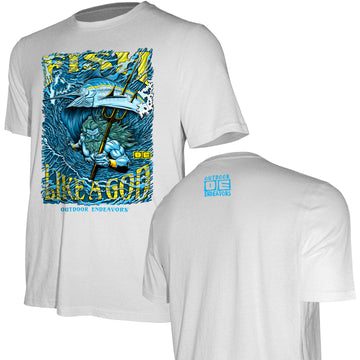 Outdoor Endeavors - American Made Front Graphic Tee - Fish Like a God - Poseidon