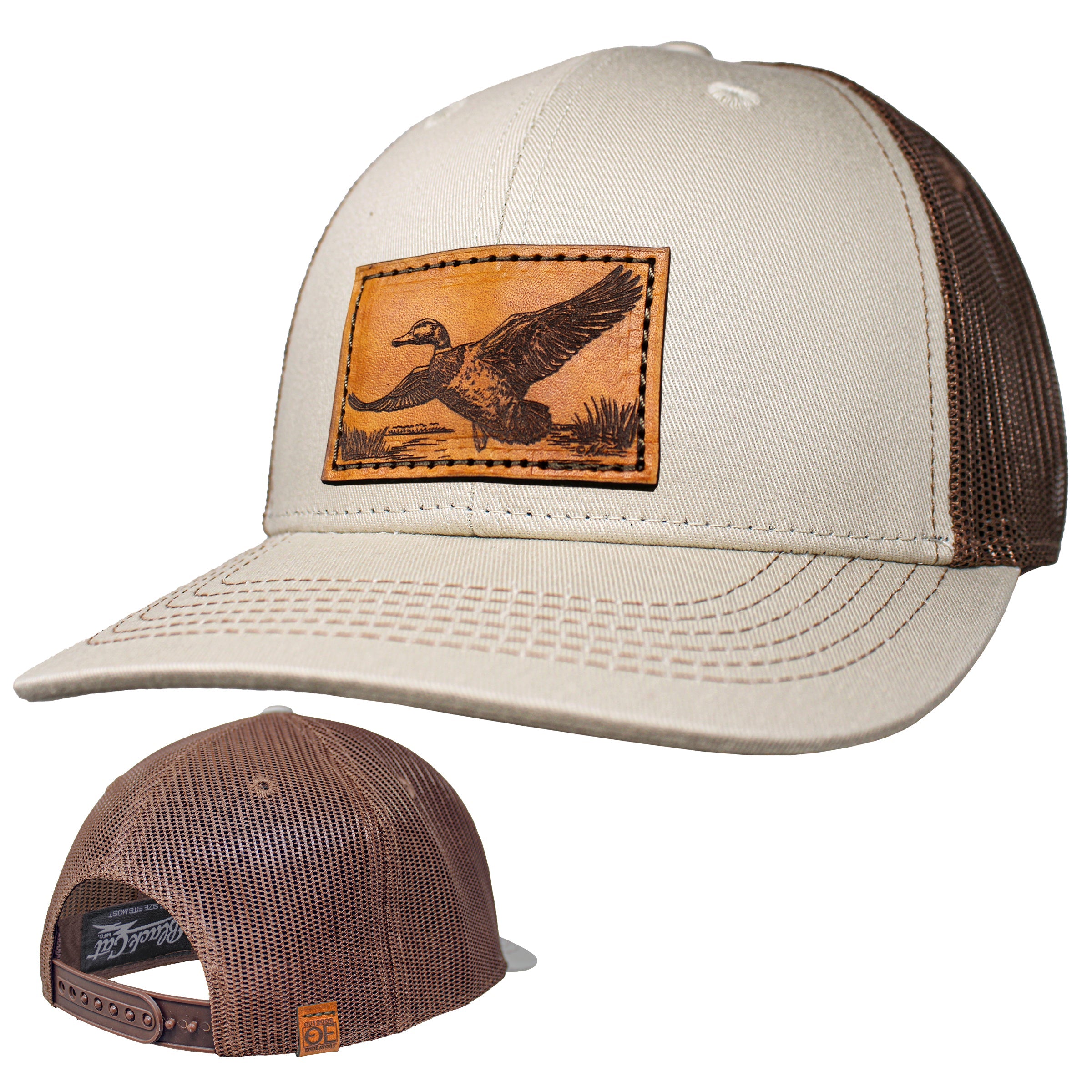 OE - Performance Trucker Hat - Mallard Leather Patch