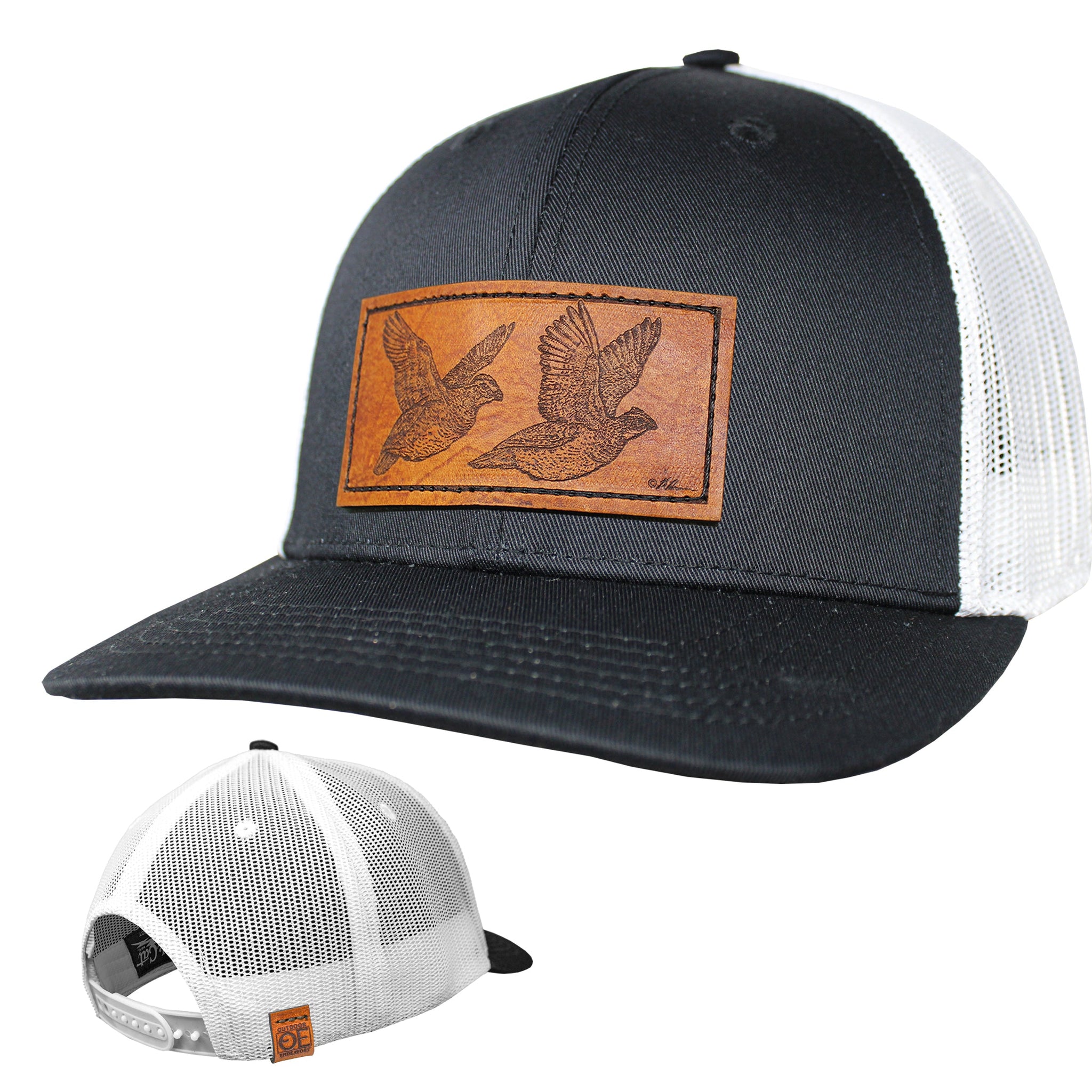 Gorra Trucker Performance - Parche de cuero de codorniz