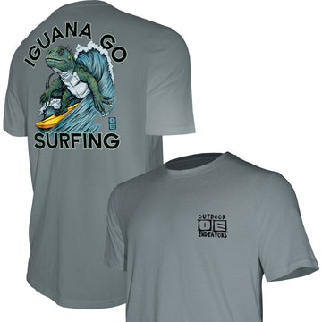 Actitud de esfuerzos al aire libre - Camiseta hecha en Estados Unidos - Iguana Go Surfing