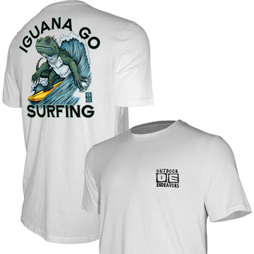 Actitud de esfuerzos al aire libre - Camiseta hecha en Estados Unidos - Iguana Go Surfing