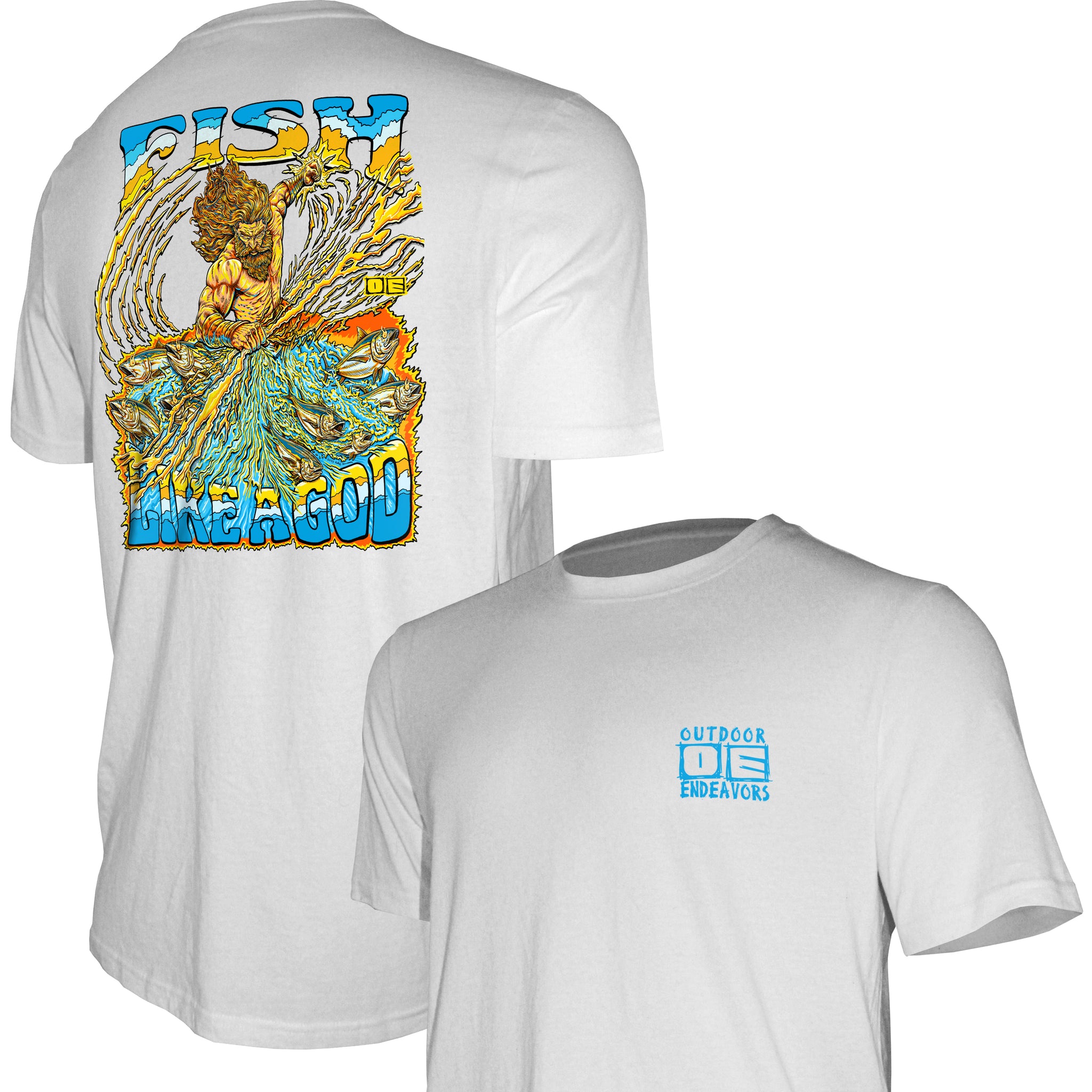 Outdoor Endeavors - American Made Back Graphic Tee - Fish Like a God - ZEUS