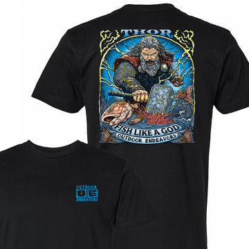 Outdoor Endeavors - American Made Back Graphic Tee - Fish Like a God - Thor