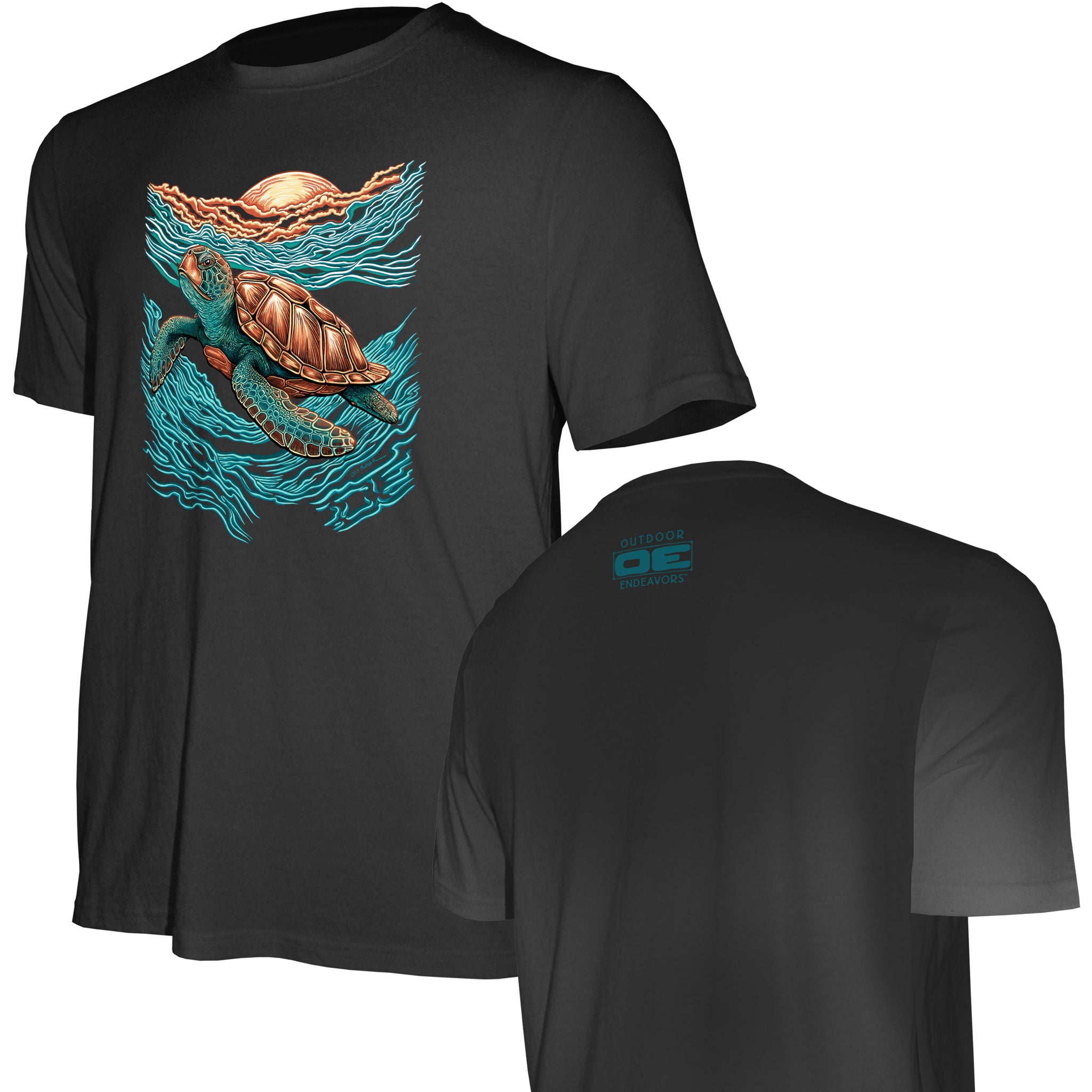 Outdoor Endeavors Spiritual - American Made Graphic Tee - Sea Turtle - Front Print