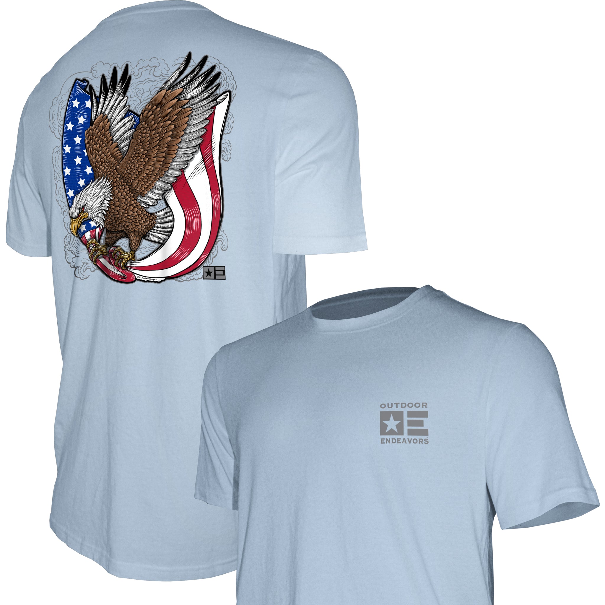 Outdoor Endeavors Patriotic - American Made Tee - Retro Tattoo Eagle