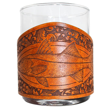 Handcrafted Leather Wrapped Whiskey Glass | Snook Rocks Glass