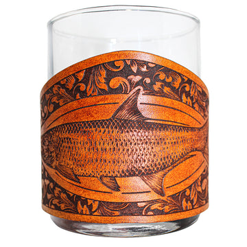 Handcrafted Leather Wrapped Whiskey Glass | Tarpon Rocks Glass