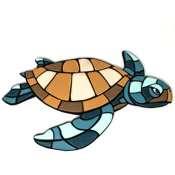 Wall Art - Limited Edition Wood Mosaic - Sea Turtle 1