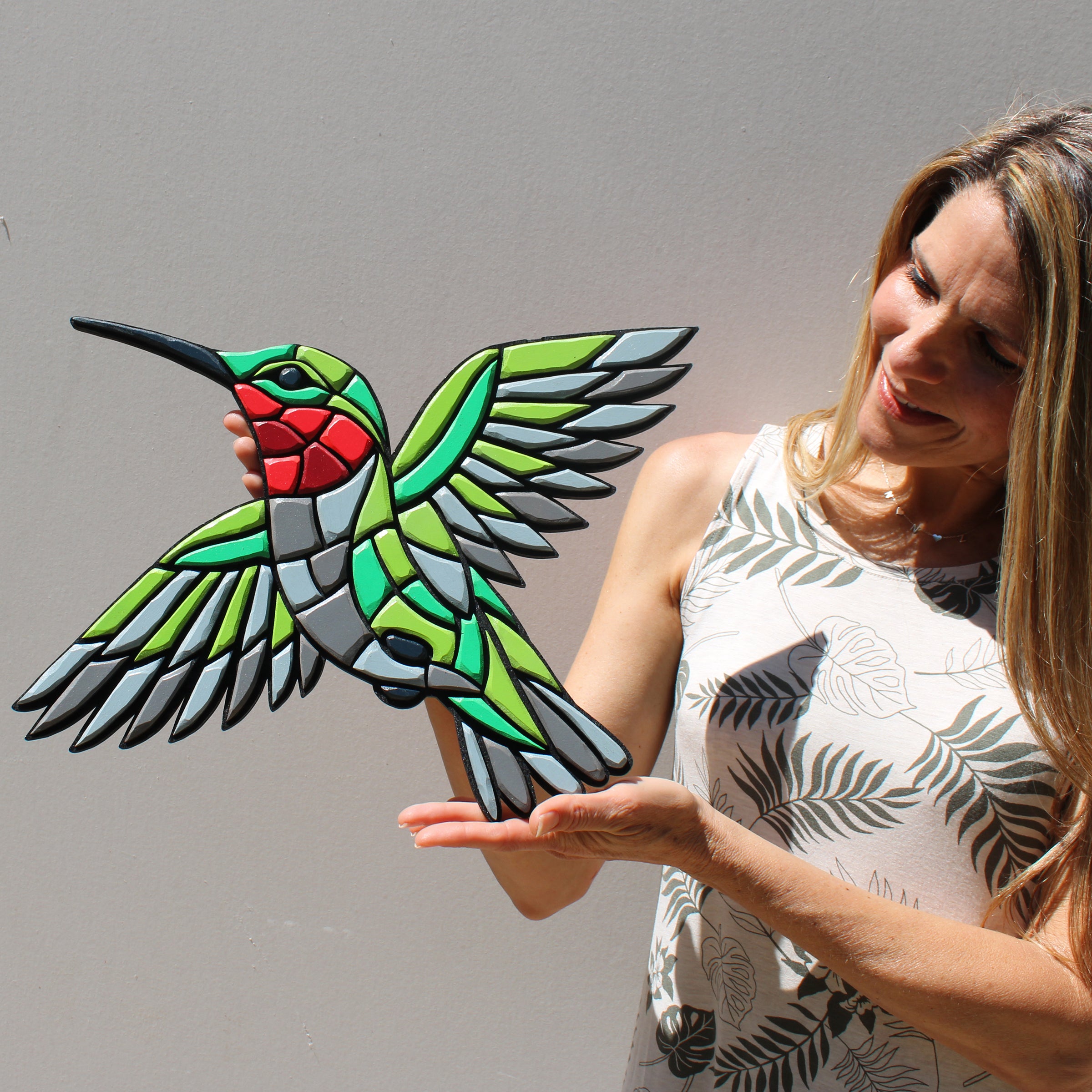 Wall Art - Limited Edition Wood Mosaic - Hummingbird