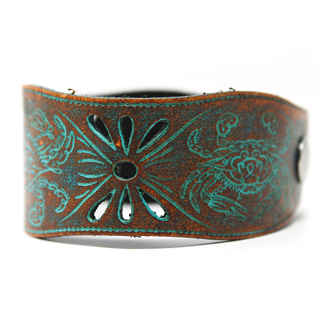 Women's Leather Bracelet - Swirly Crabs