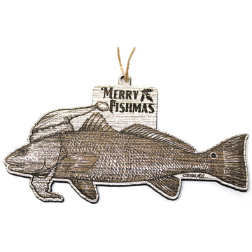 Adornos navideños de madera - Adornos Fishmas de gallineta nórdica