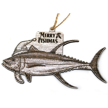 Wood Christmas Ornaments - Yellowfin Tuna Fishmas Ornaments