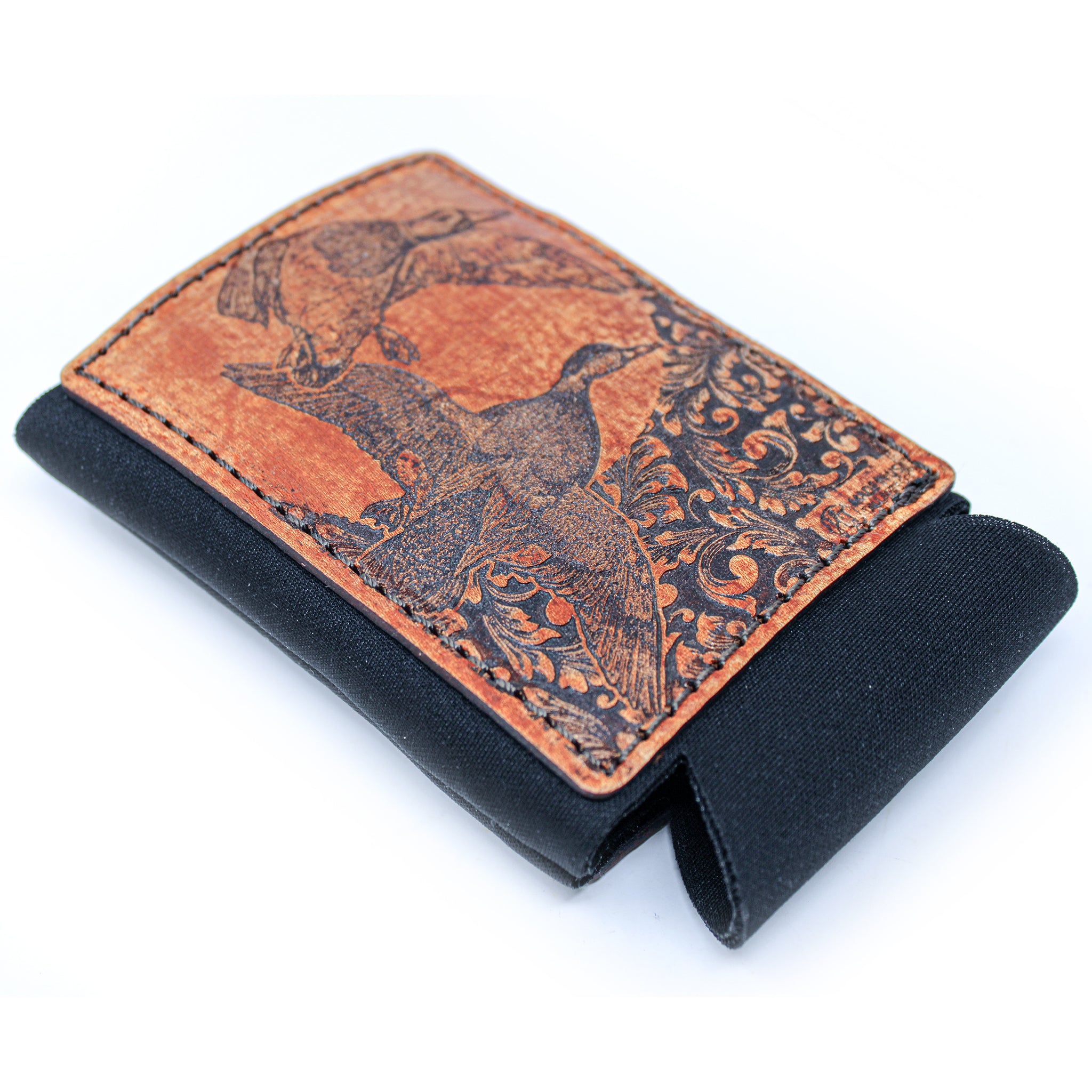 Leather Patch Drink Sleeve - Duck hunt