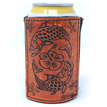 Funda para bebidas con parche de cuero - Tarpon Stylin'