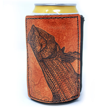 Leather Patch Drink Sleeve - Twisting Tarpon