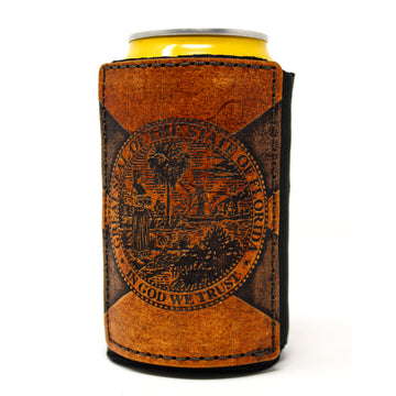 Leather Patch Drink Sleeve - Florida Flag