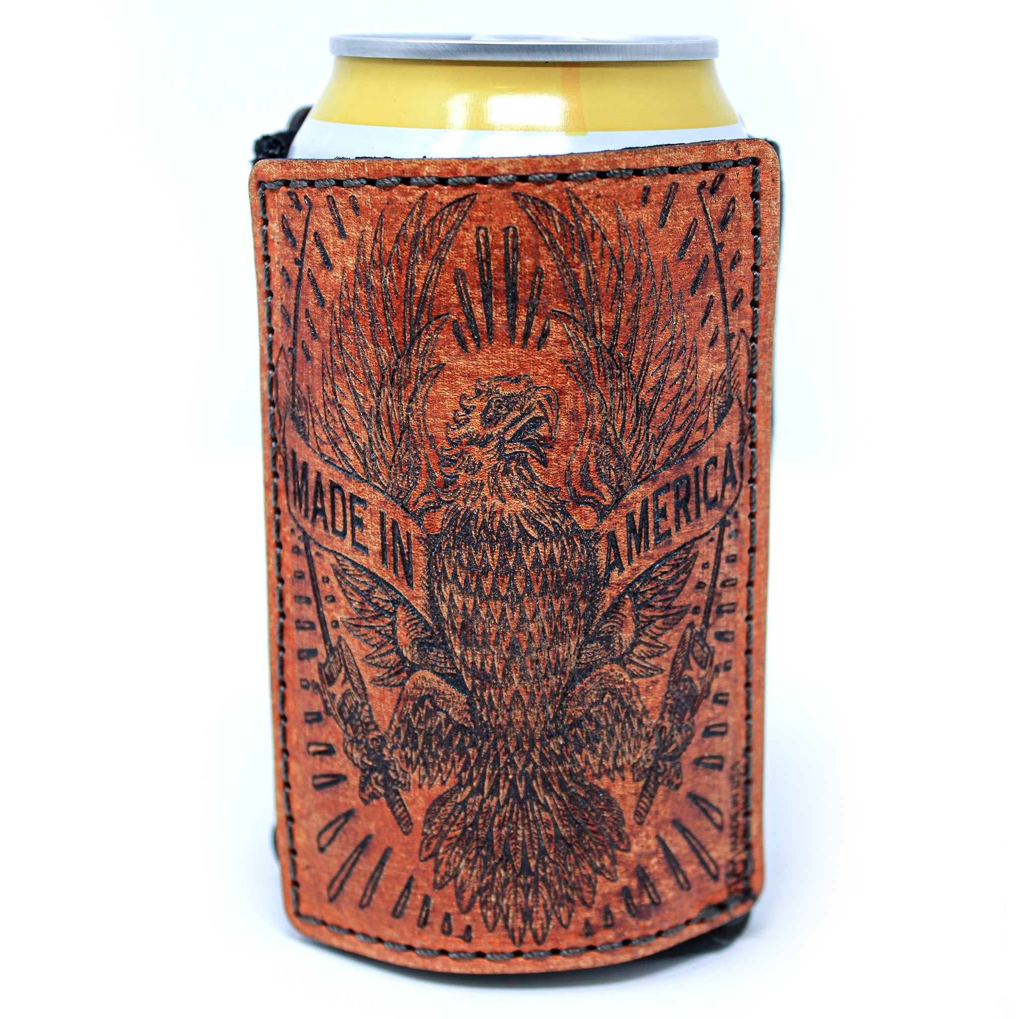 Leather Patch Drink Sleeve - American Made Eagle