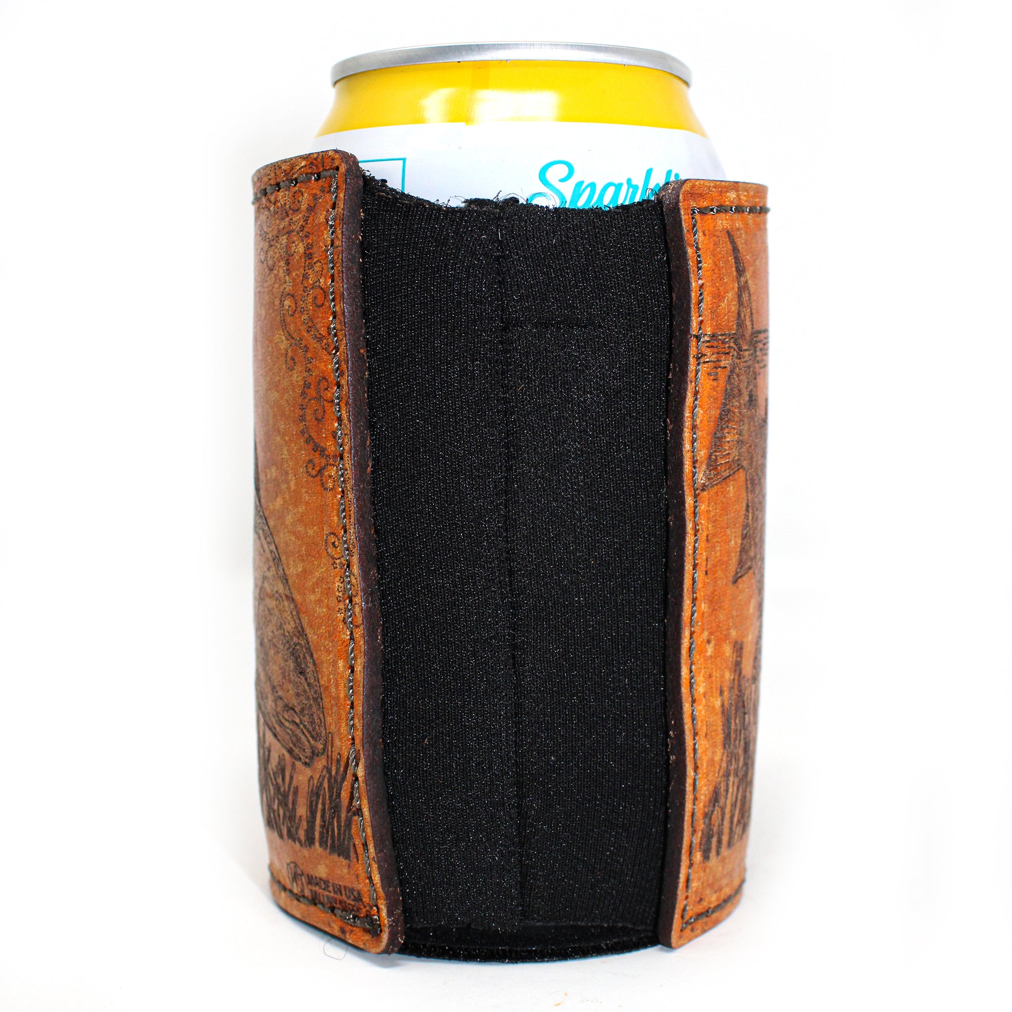 Leather Patch Drink Sleeve - Red on the hunt
