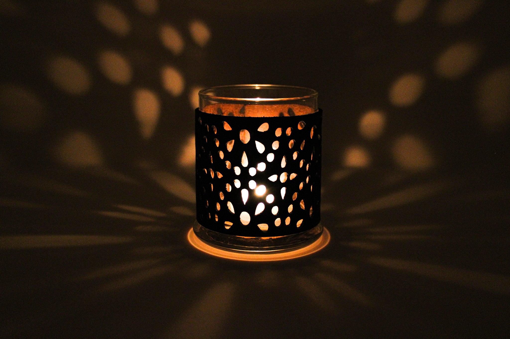Leather Luminary Candle Set - Starry Night