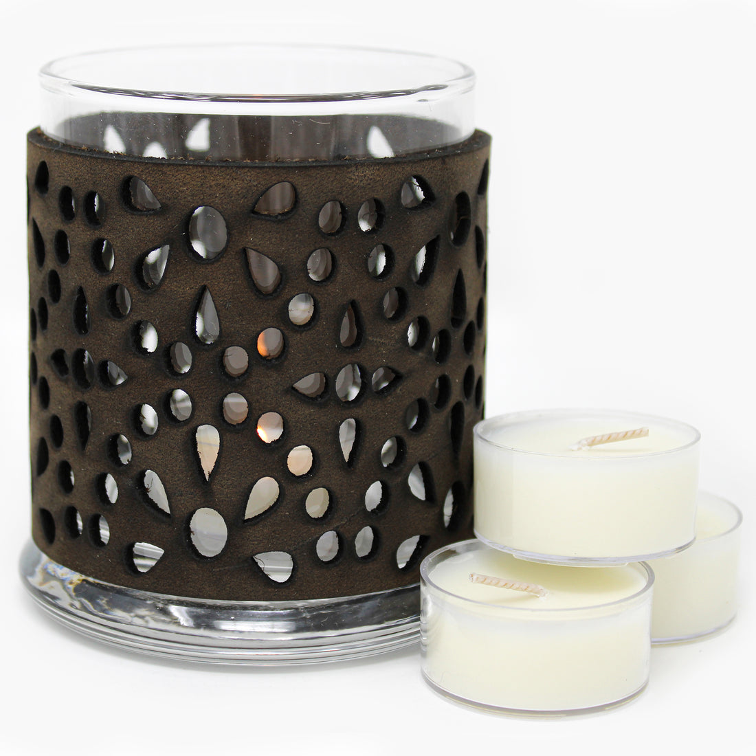 Leather Luminary Candle Set - Starry Night